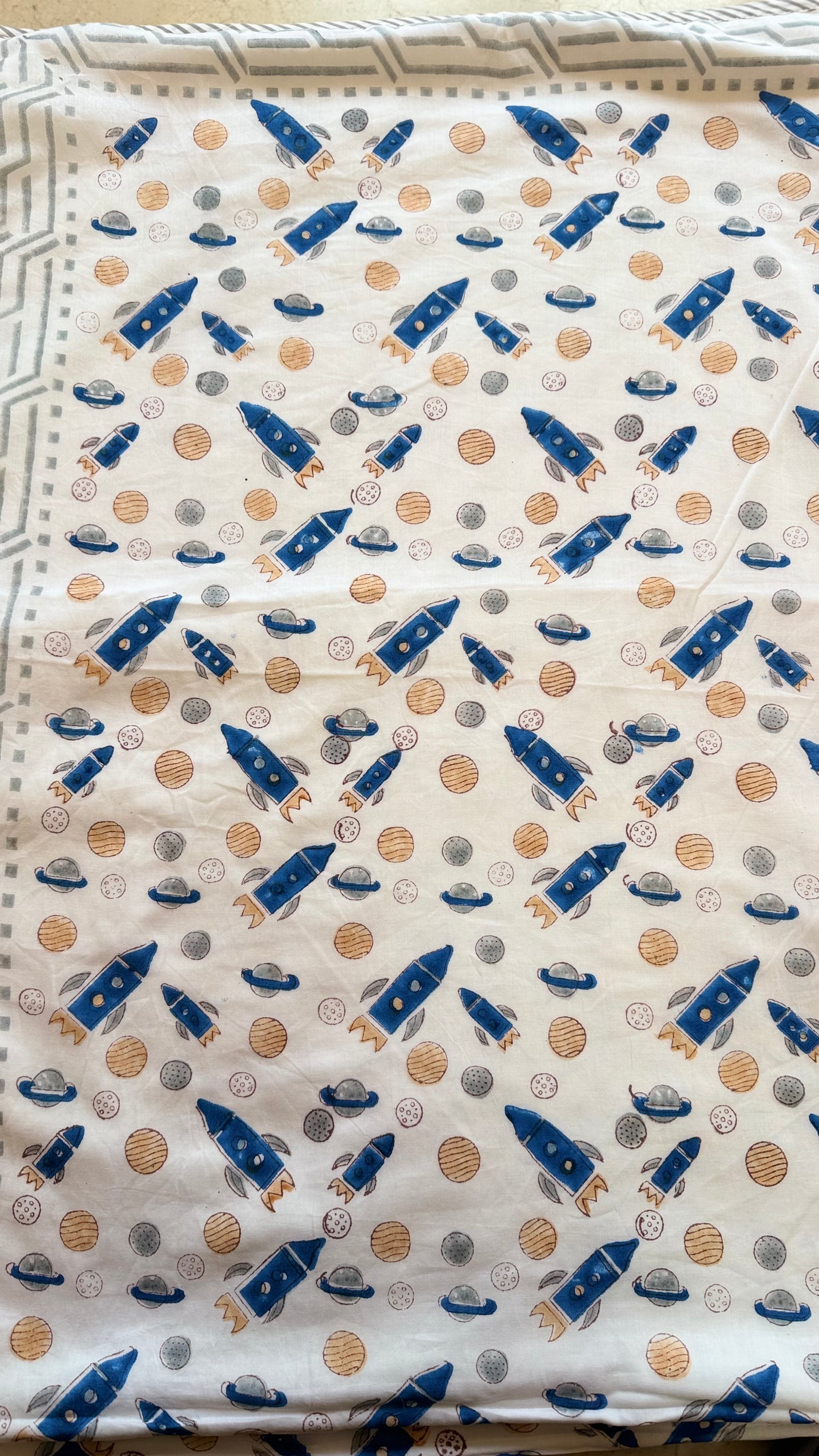 Space Explorer – Handblock Print Mul Mul Cotton Dohar (Copy)