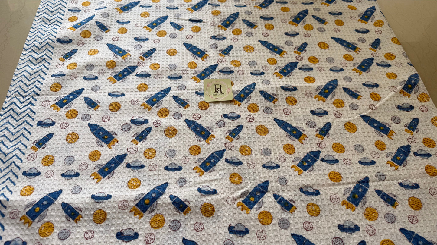 Kids Blue Rocket Towel