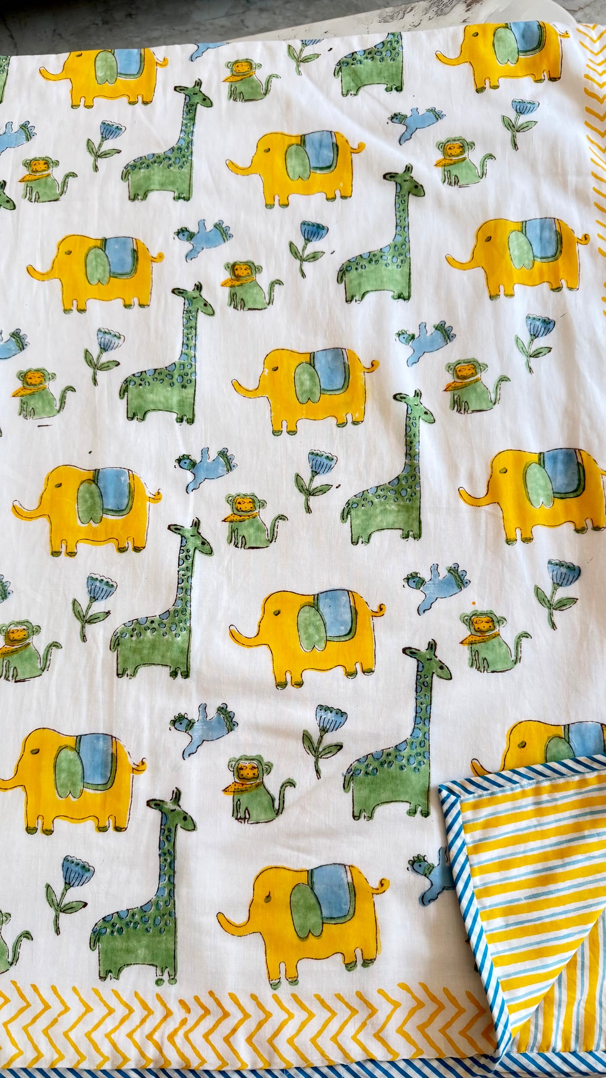 Jungle Joy– Handblock Print Mul Mul Cotton Dohar