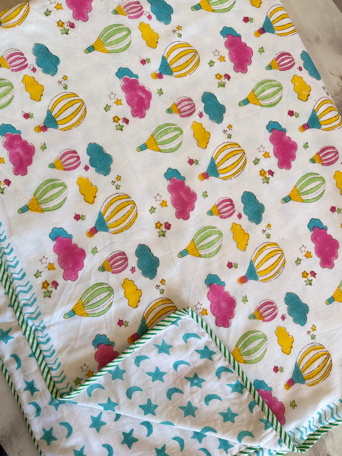 Balloon Dreams – Handblock Print Mul Mul Cotton Dohar