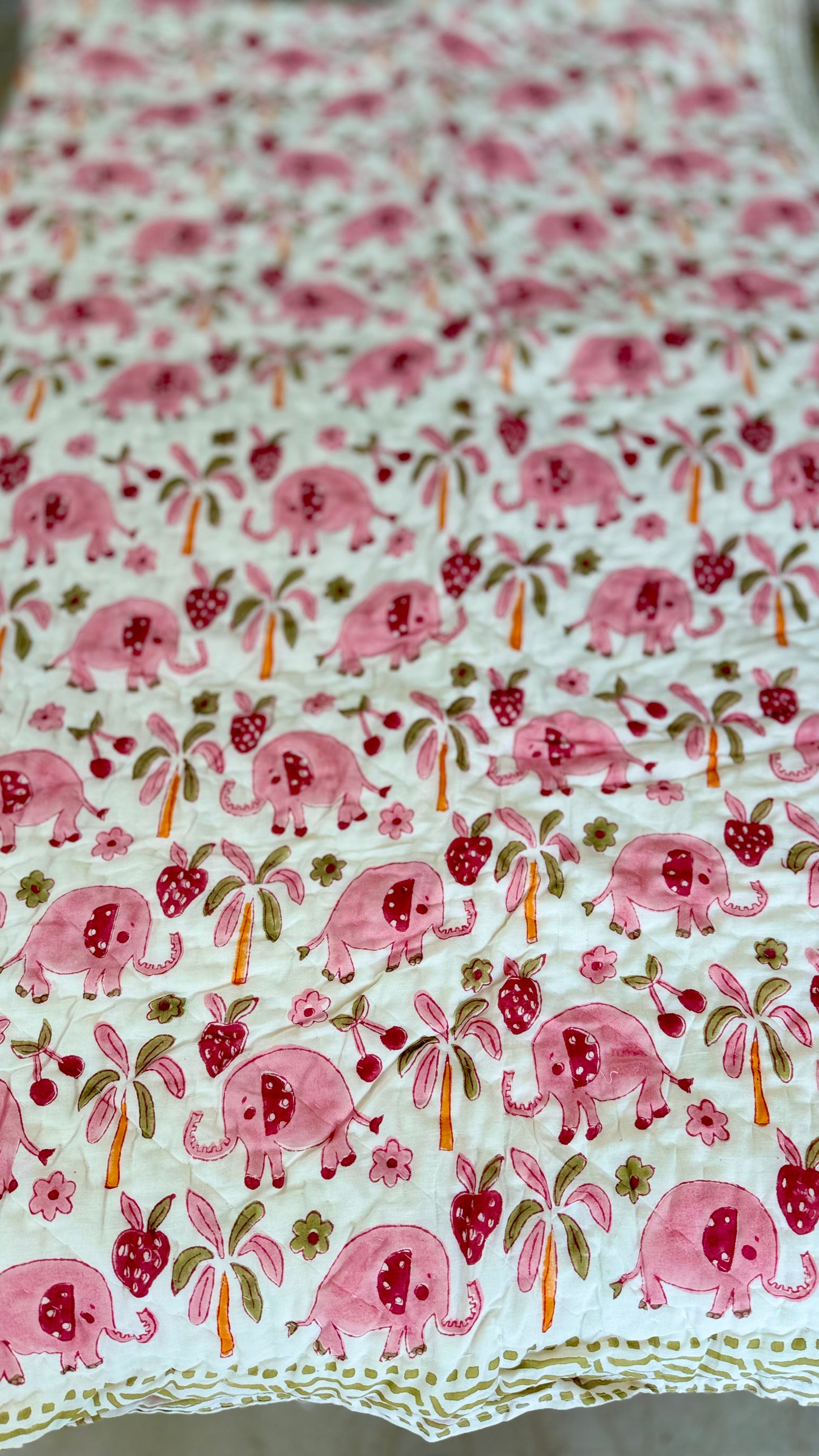 Kids Quilt- Pink Elephant