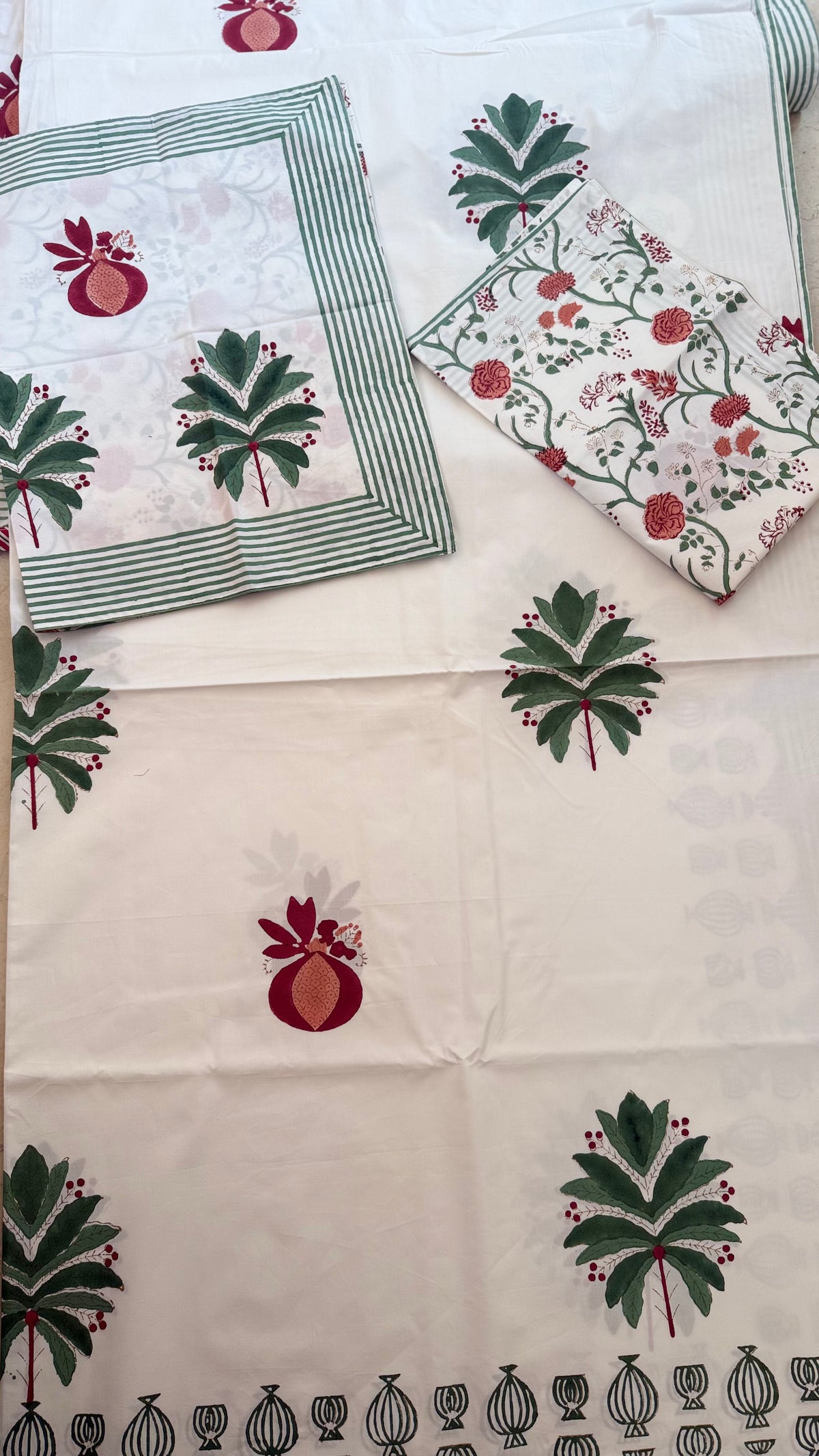 Anar Bagh Handblock Printed Cotton Bedsheet