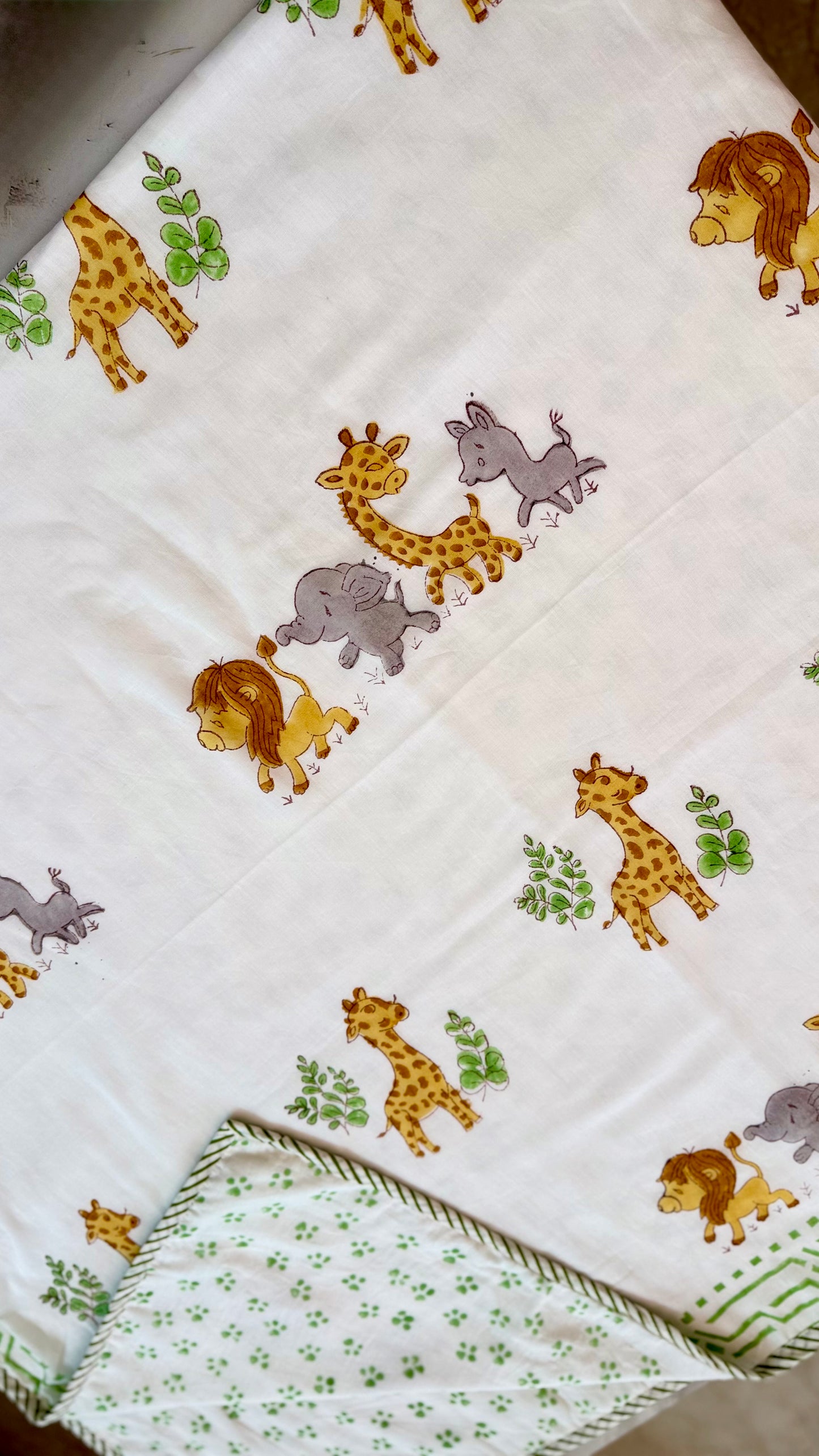 Jungle joy parade – Handblock Print Mul Mul Cotton Dohar