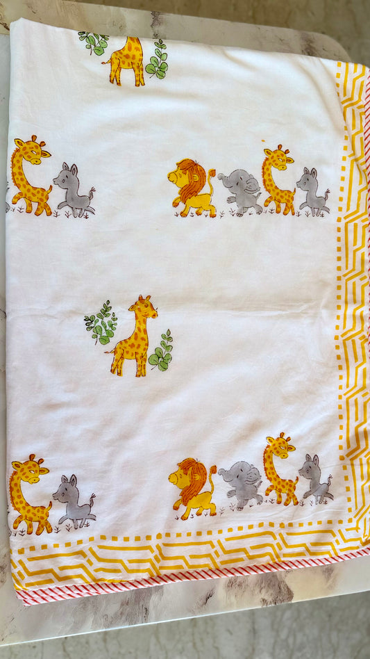 Little Lion March– Handblock Print Mul Mul Cotton Dohar