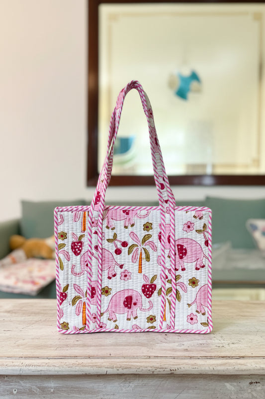 Pink elephant Mini Tote Bag