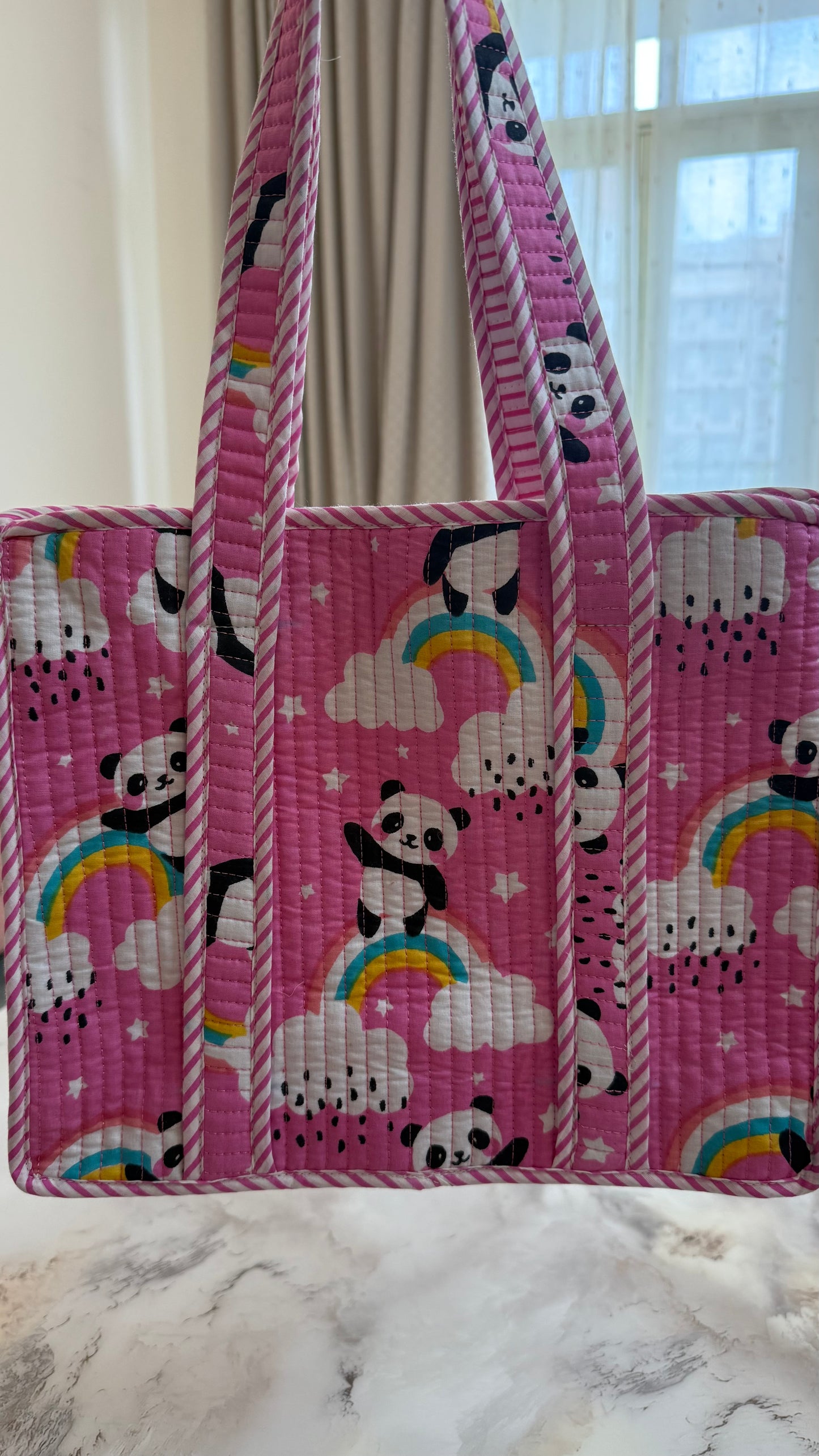 Pink Panda Mini Tote Bag