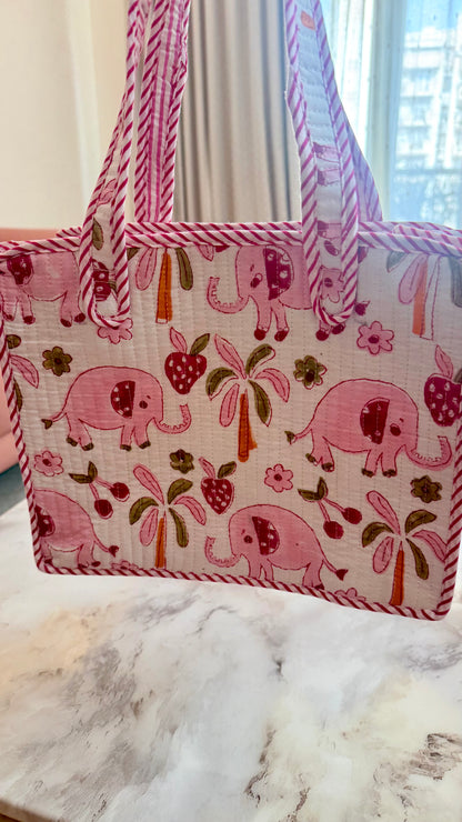 Pink elephant Mini Tote Bag
