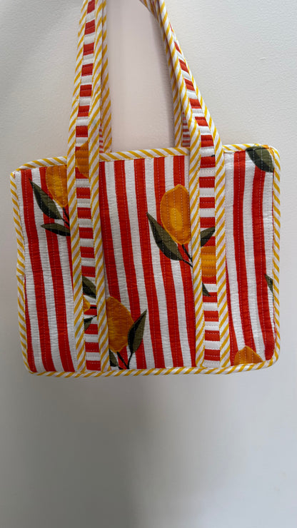 Tangerine Citrus Mini tote bag
