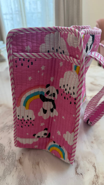 Pink Panda Mini Tote Bag