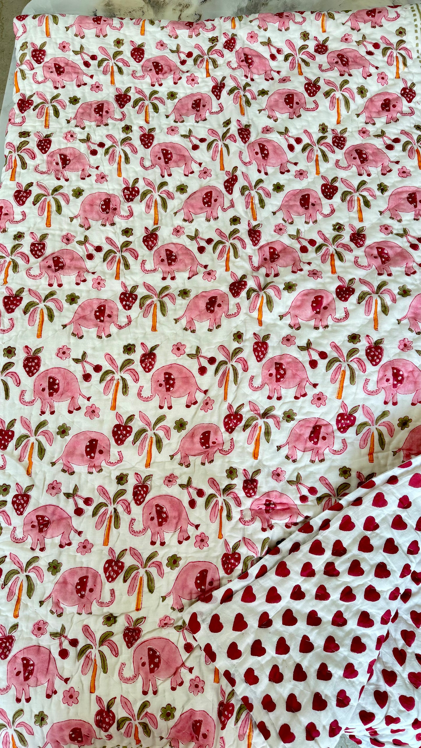 Kids Quilt- Pink Elephant
