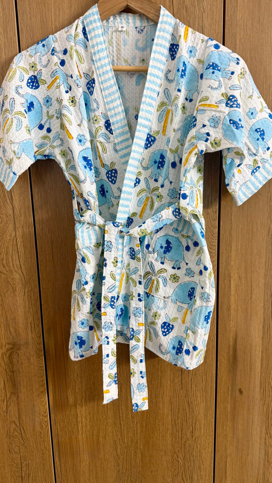 Kids Blue Elephant Bathrobe
