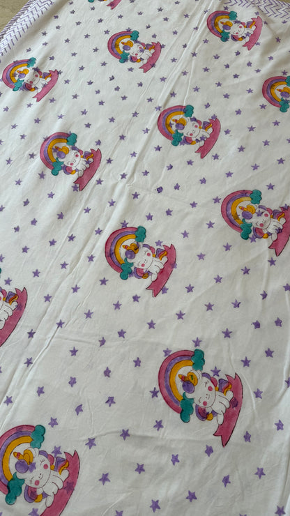 Unicorn stars – Handblock Print Mul Mul Cotton Dohar (Copy 2)