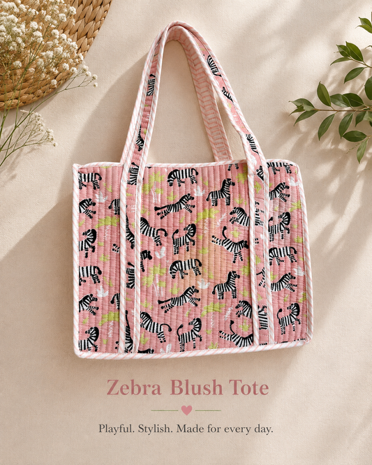 Zebra blush Mini tote bag