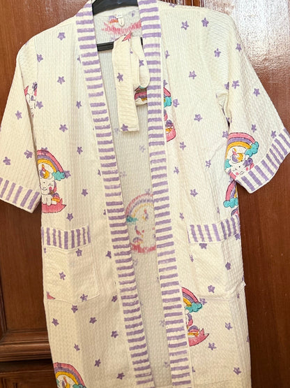 Kids Bathrobe Unicorn stars