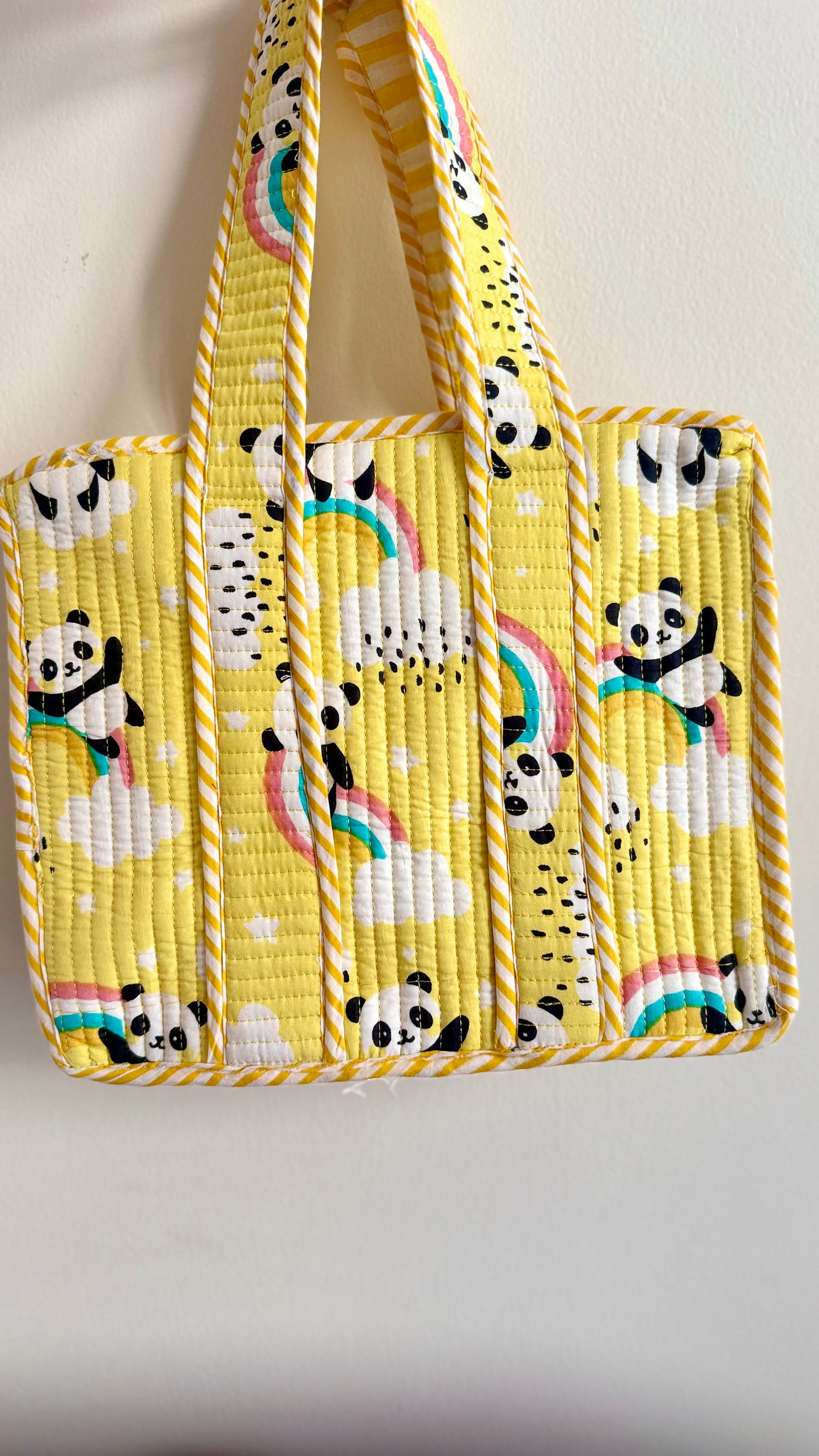 Panda rainbow Mini tote bag