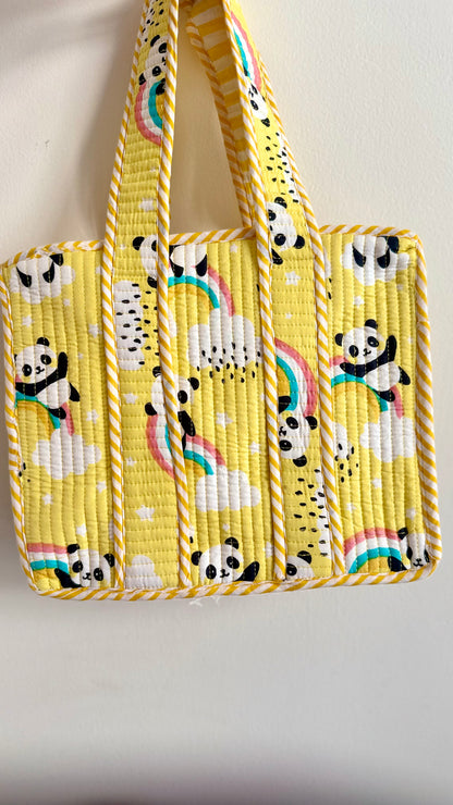 Panda rainbow Mini tote bag