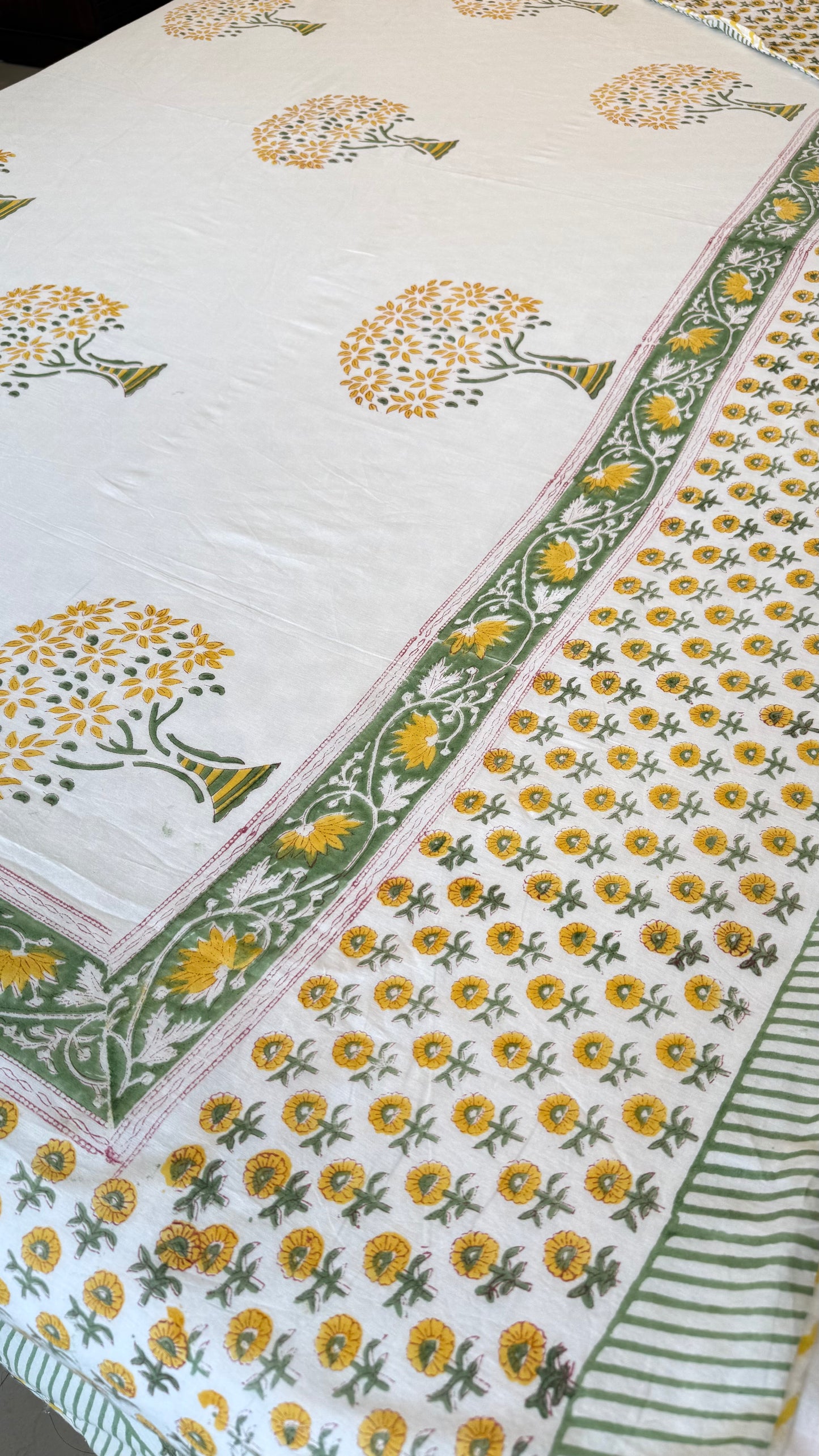 Sunflower Grove Handblock Print Mul Mul Cotton Dohar