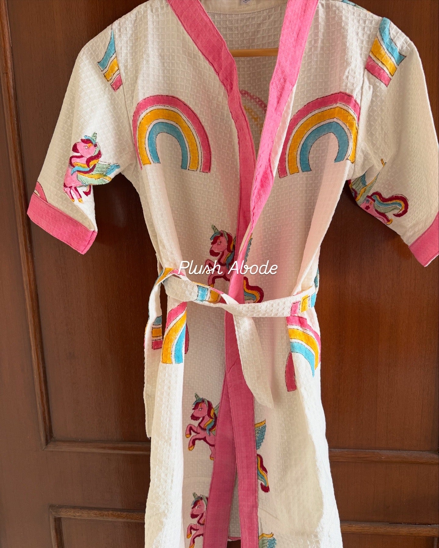 Kids Bathrobe Unicorn Rainbow
