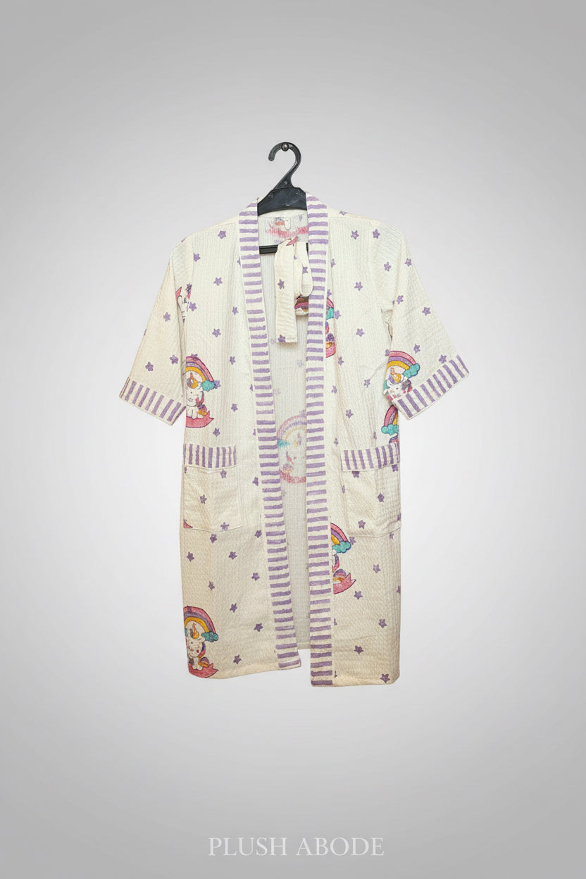 Kids Bathrobe Unicorn stars