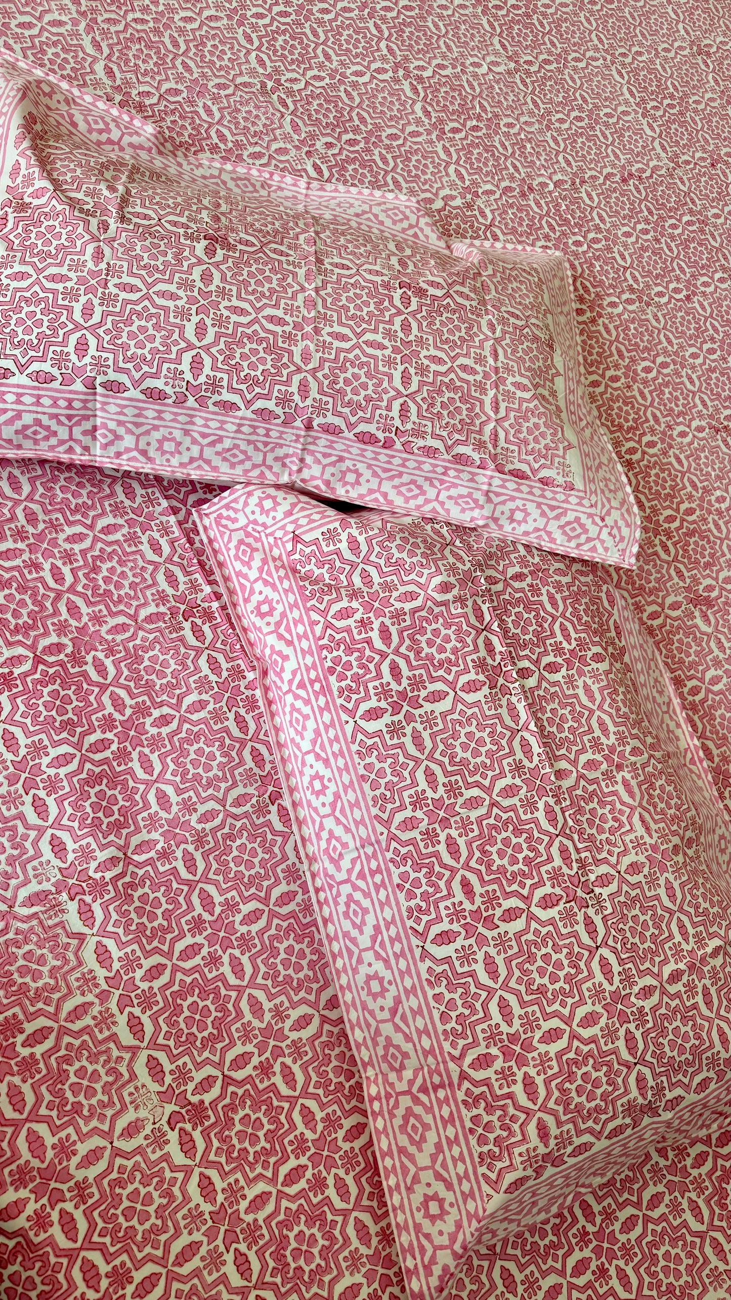 Rose Royale Handblock Printed Cotton Bedsheet