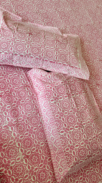 Rose Royale Handblock Printed Cotton Bedsheet