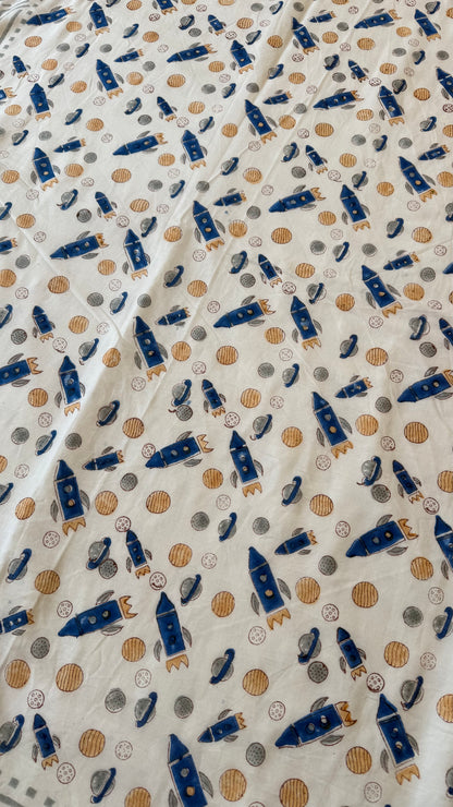 Space Explorer – Handblock Print Mul Mul Cotton Dohar (Copy)