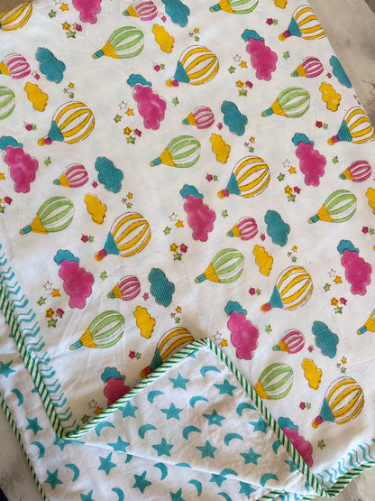 Balloon Dreams – Handblock Print Mul Mul Cotton Dohar