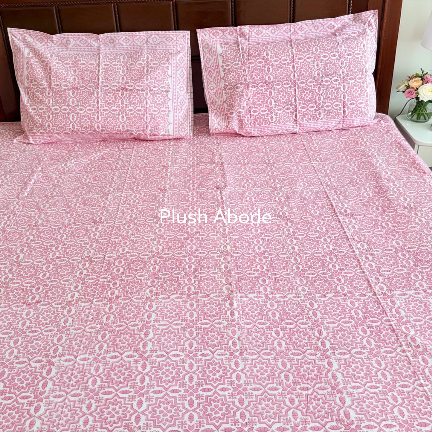 Rose Royale Handblock Printed Cotton Bedsheet