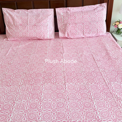 Rose Royale Handblock Printed Cotton Bedsheet