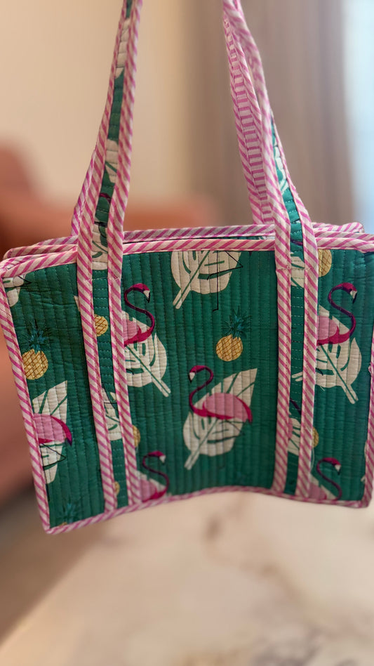 Tropical Flamingo Mini Tote Bag