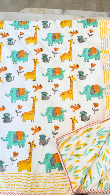 Wild wanderers– Handblock Print Mul Mul Cotton Dohar