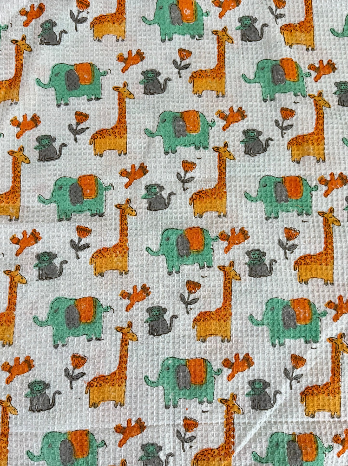 Kids Green Yellow Jungle Parade Towel