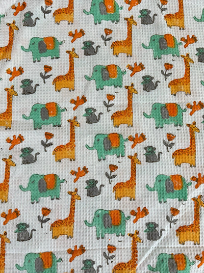 Kids Green Yellow Jungle Parade Towel