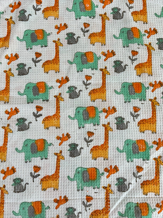 Kids Green Yellow Jungle Parade Towel