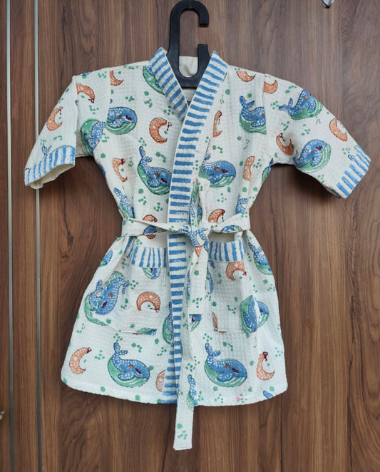 Kids Blue Whale bathrobes Design