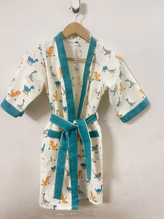 Kids Bathrobe Dino Design