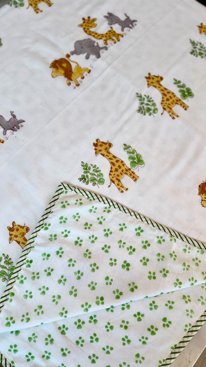 Jungle joy parade – Handblock Print Mul Mul Cotton Dohar
