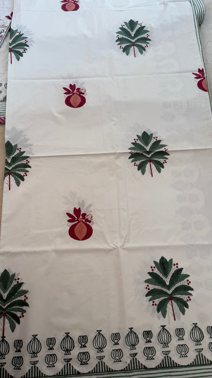Anar Bagh Handblock Printed Cotton Bedsheet