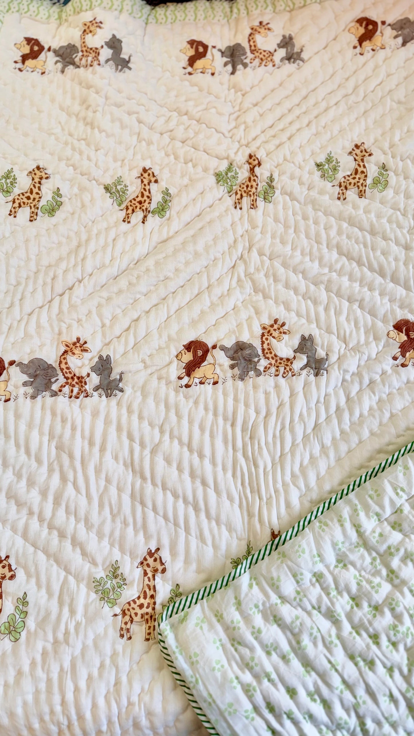 Jungle Joy Parade Handblock Print Mul Mul Cotton Quilt