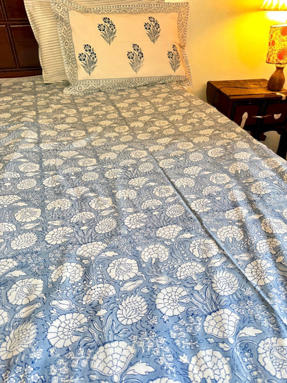 Neel Gulistan Handblock Printed Cotton Bedsheet