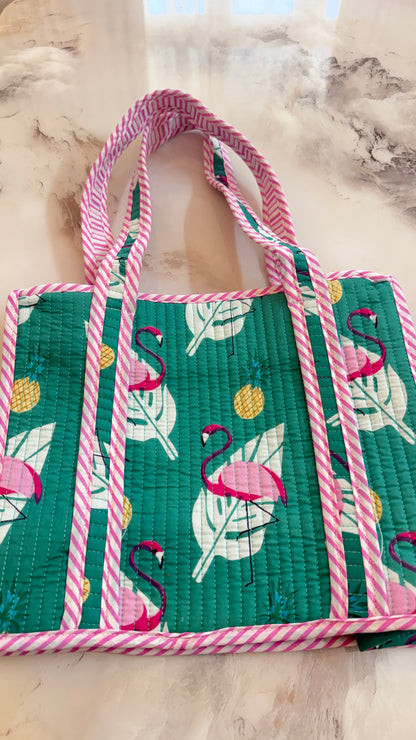 Tropical Flamingo Mini Tote Bag
