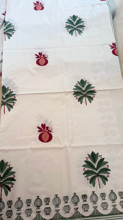Anar Bagh Handblock Printed Cotton Bedsheet