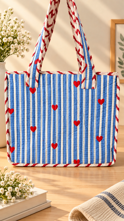 Blueberry hearts Mini tote bag