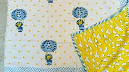 Balloon Dreams Handblock Print Mul Mul Cotton Dohar