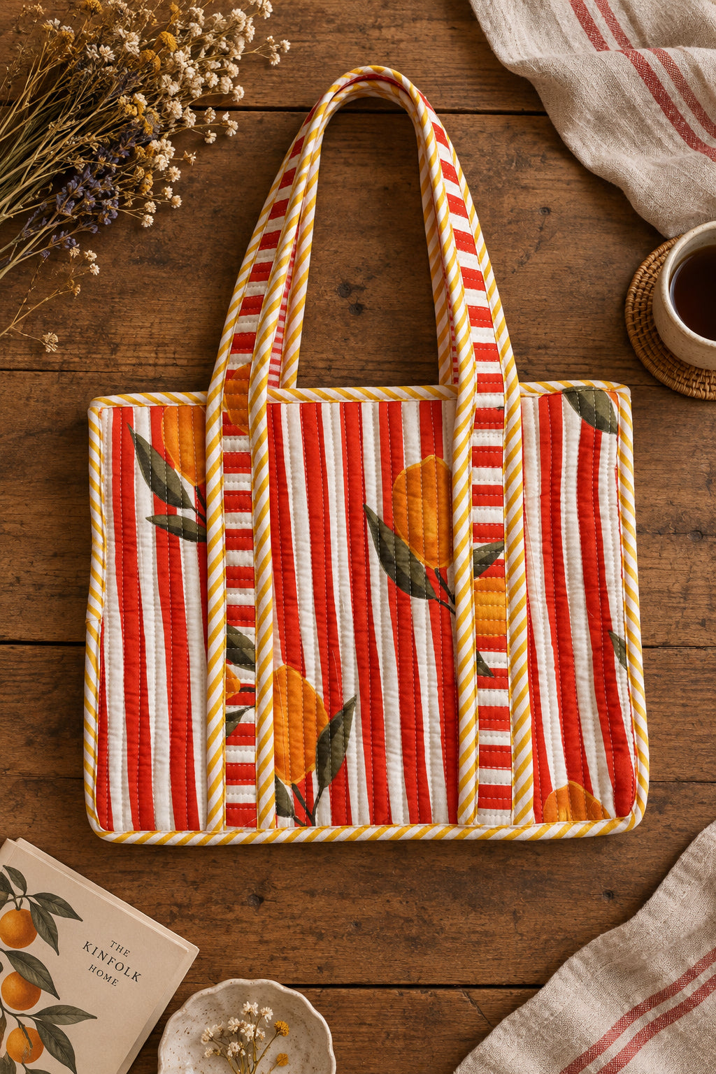 Tangerine Citrus Mini tote bag