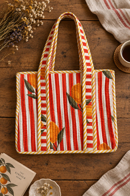 Tangerine Citrus Mini tote bag