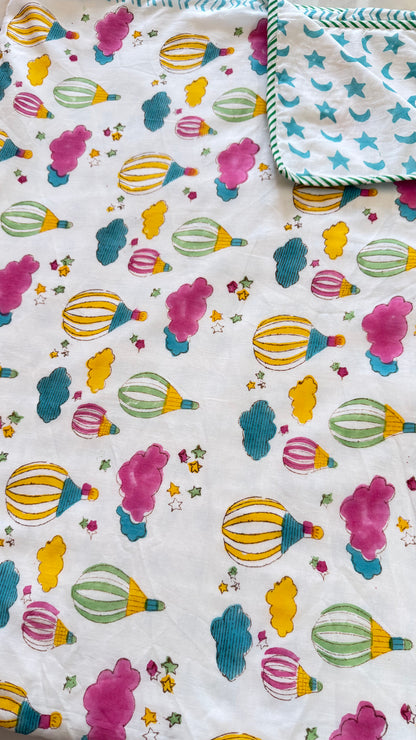 Balloon Dreams – Handblock Print Mul Mul Cotton Dohar