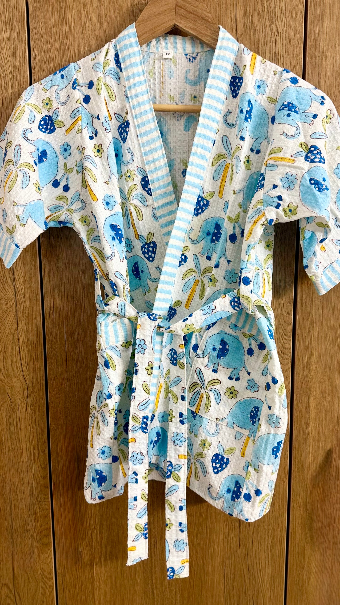 Kids Blue Elephant Bathrobe
