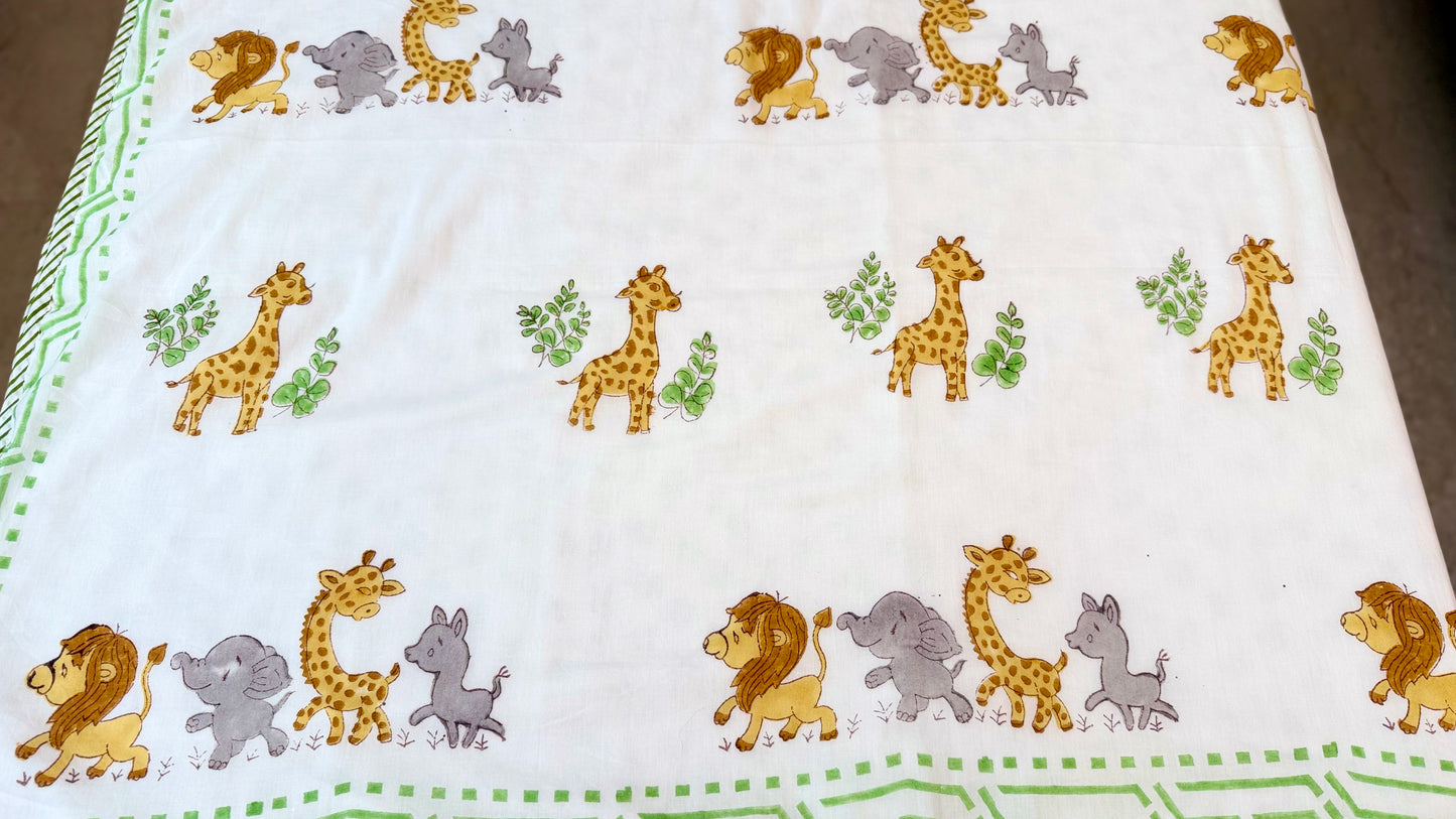 Jungle joy parade – Handblock Print Mul Mul Cotton Dohar