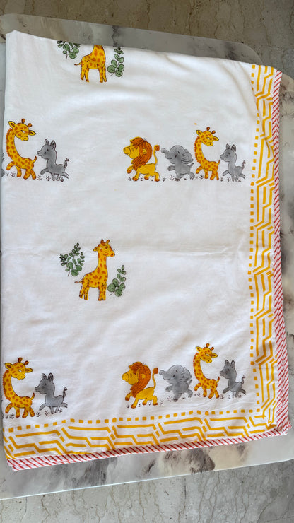 Little Lion March– Handblock Print Mul Mul Cotton Dohar